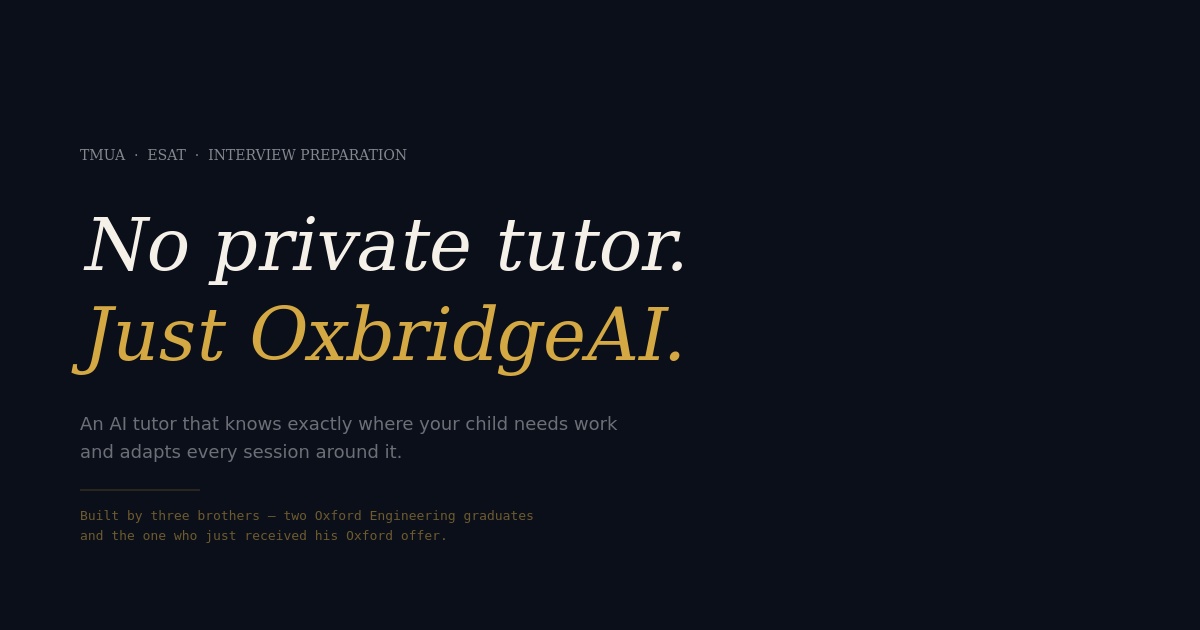 OxbridgeAI — AI Tutor for UK University Admissions